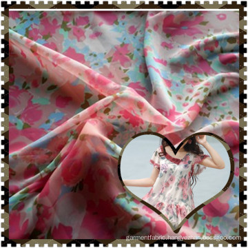 In stocks New Designs Flower Printed Chiffon for blouse